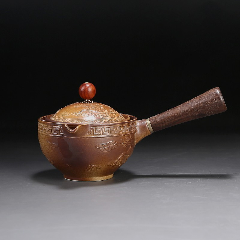 Ceramic Teapot With Wooden Handle Side-handle Pot Household Kung Fu Oolong Filte