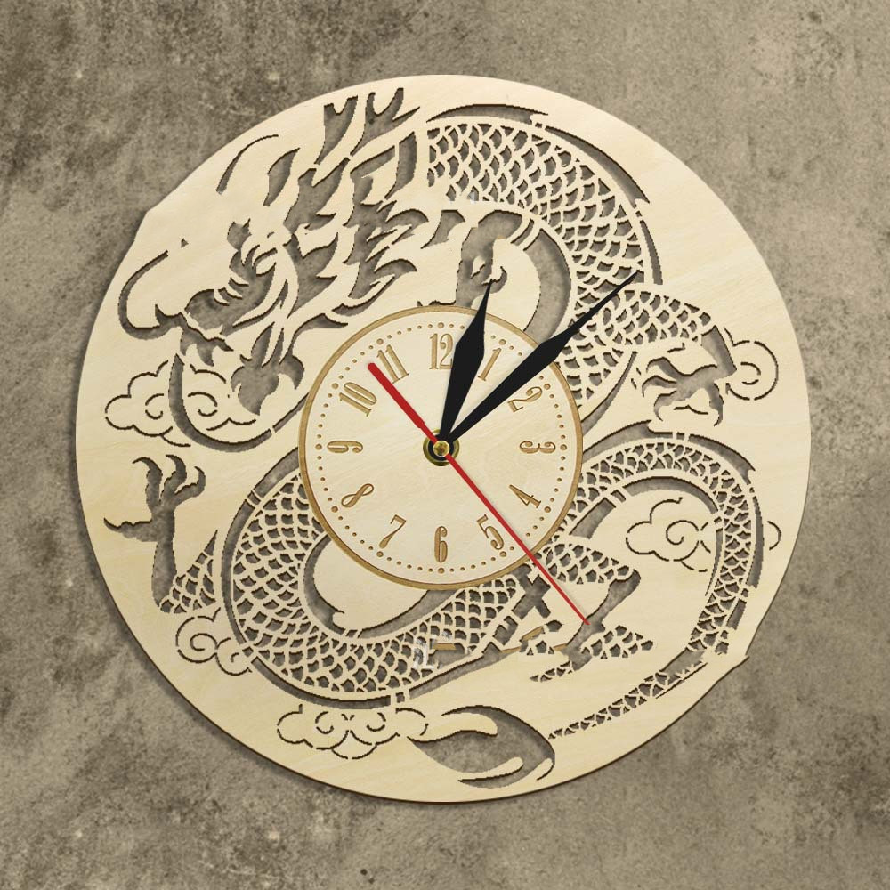 Modeling Wall Clock Modern Chinese Dragon Art Wall Decoration Wall