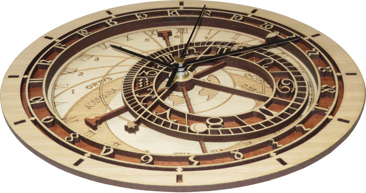 Round Wooden Wall Clock, Quartz Movement