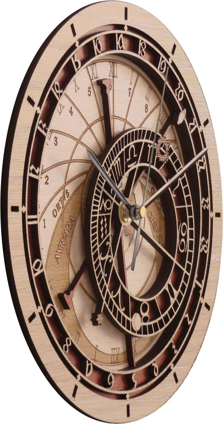 Round Wooden Wall Clock, Quartz Movement, picture 2 of 4