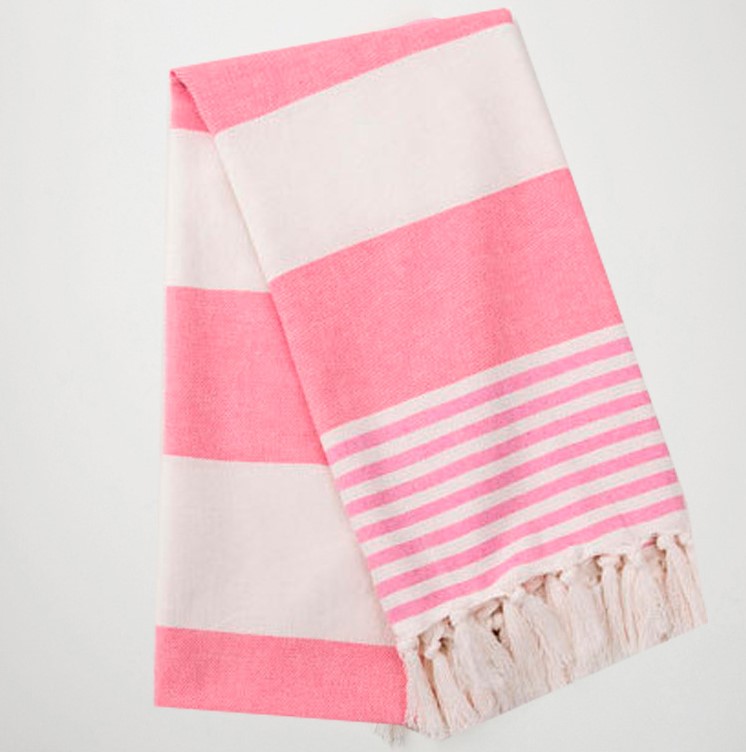 Daily Striped Fringed Cotton Beach Towel