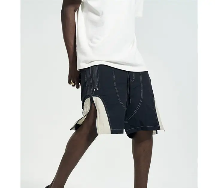 VIBE Wind Stitching Casual Loose Rubberized Multifunctional Nylon Shorts