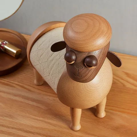 Solid Wood Tissue Holder Perforated Free Nordic Luxury Home