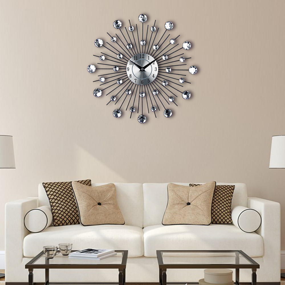Mute Wall Clock Creative Living Room Decoration Big Clock Simple Round Wall Clock Art Electronic Clock Wall Watch — foto 3