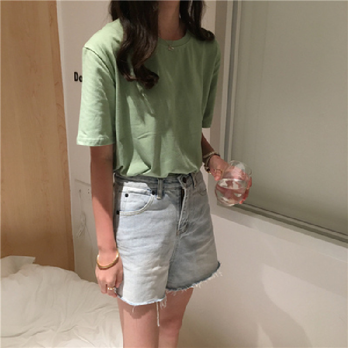 Title 1, Milk Silk Basic Solid Color Short-sleeved T-shirt