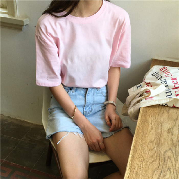 Title 9, Milk Silk Basic Solid Color Short-sleeved T-shirt