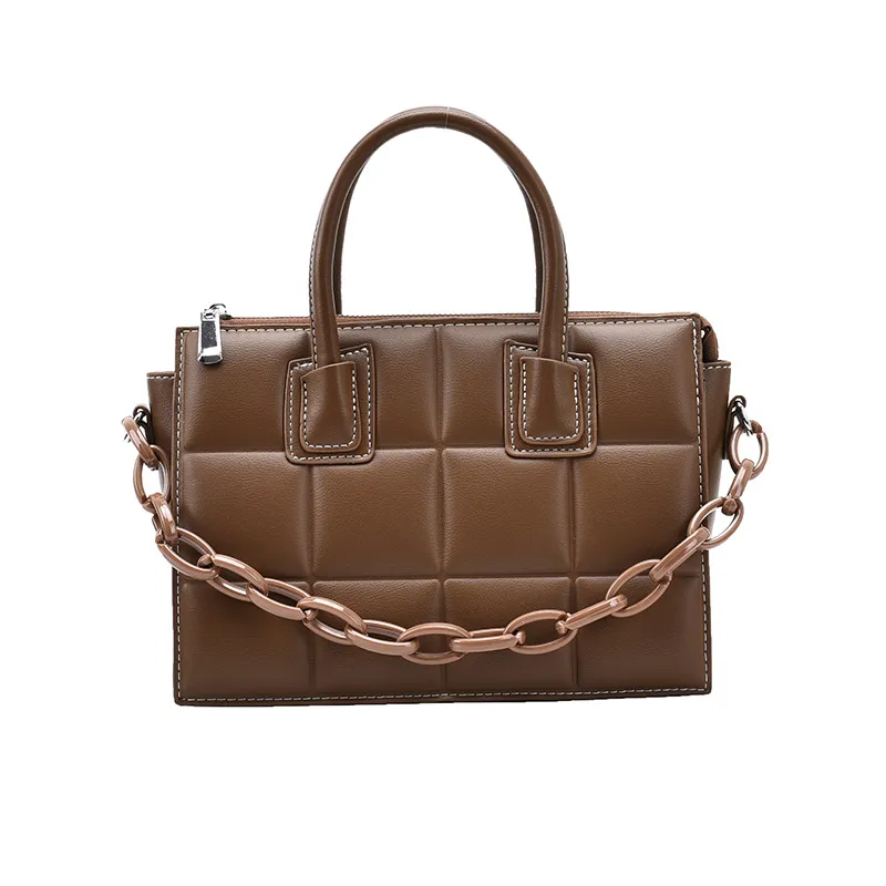 Lingge Fashion Handheld Lady Bag Shoulder - Khaki