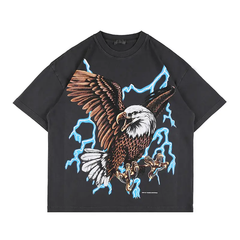 High Street Casual Lightning Eagle Short Sleeve T-shirt