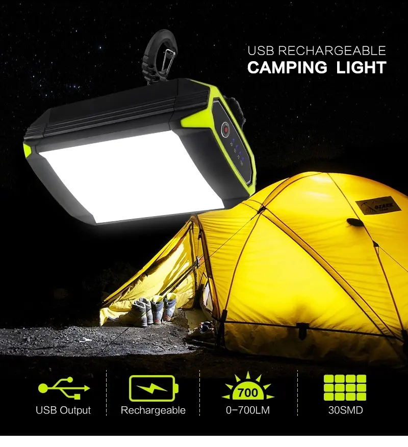 Dimming Rechargeable Camping Light Portable Tent Power Bank