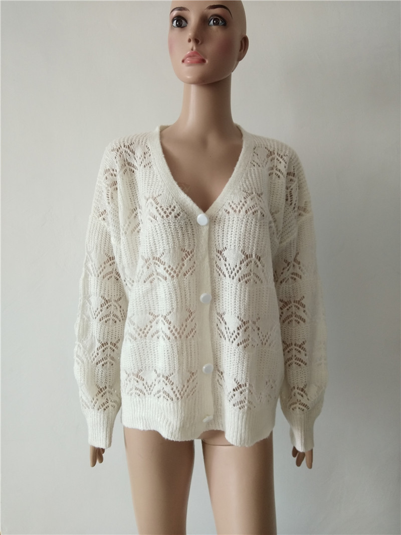 Thin Cutout Cardigan Sweater Women's Clothing
