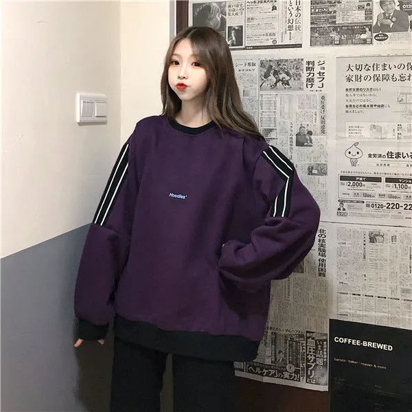 Women's Clothing Autumn And Winter Loose And Lazy Wind Purple - Shop at LoveMi