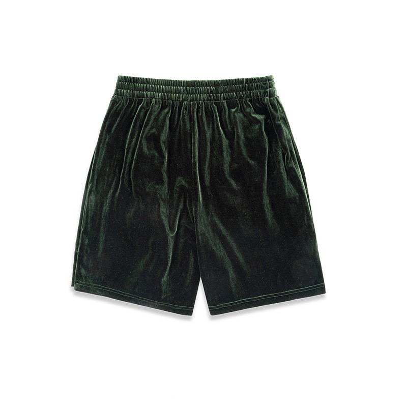 Suede Shorts With Side Full Buckle Changing Dark And Light Colors