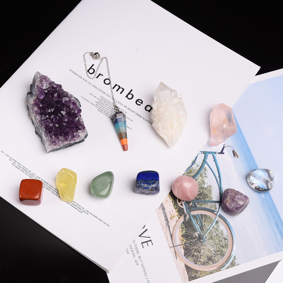 Amethyst Block Natural Crystal Hexagonal Prism Power Stone Exquisite Gift Box Packaging — foto 11