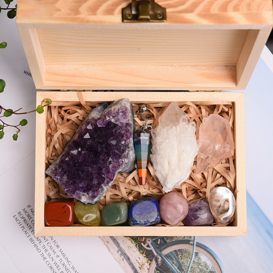 Amethyst Block Natural Crystal Hexagonal Prism Power Stone Exquisite Gift Box Packaging — foto 6