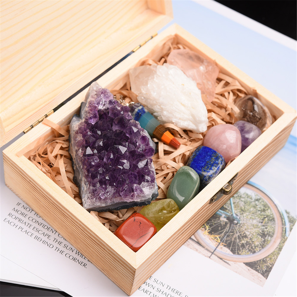 Amethyst Block Natural Crystal Hexagonal Prism Power Stone Exquisite Gift Box Packaging — foto 15
