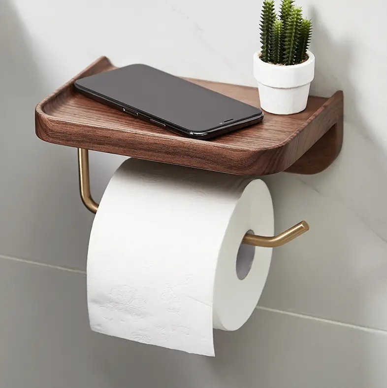 Solid Wood Creative Wall-mounted Paper Towel Rack