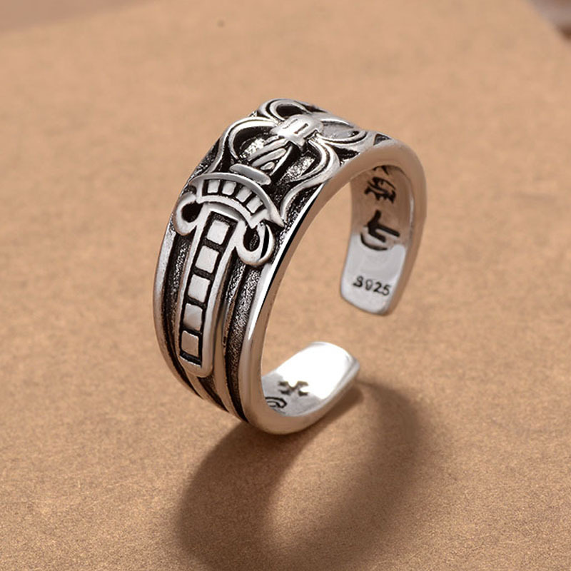 Cross Men's Thai Silver Jewelry Ring
