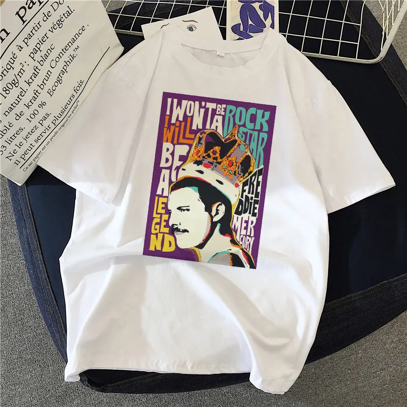 Musical Rock Singer Print Crew Neck T-shirt - 13Style