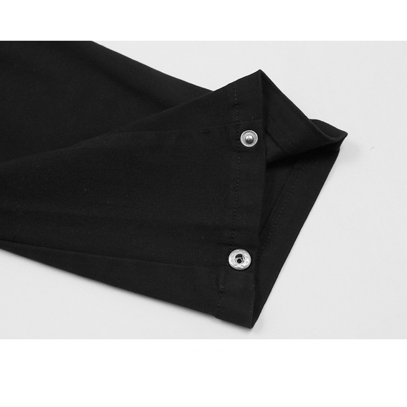 Slightly Wide-leg Trousers With Strappy Zipper Hems