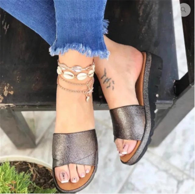 Comfortable Wedge Heel Mid heel Women's Sandals Gun Color 38 - Shop at LoveMi