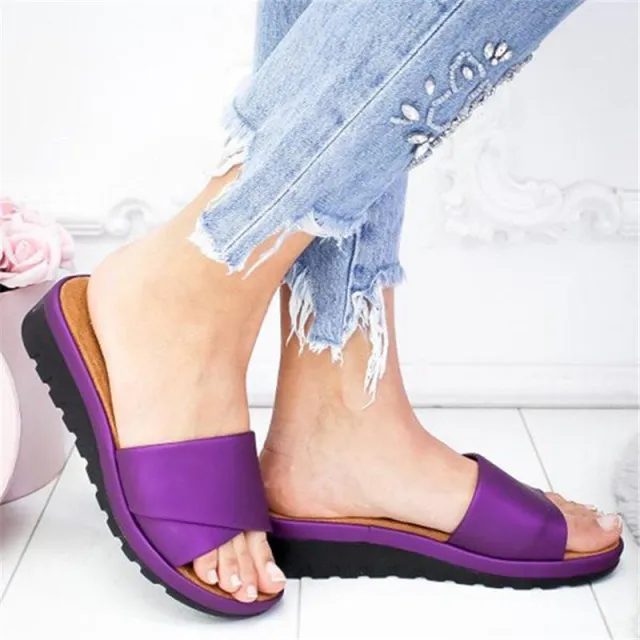 Comfortable Wedge Heel Mid heel Women's Sandals Purple - Shop at LoveMi