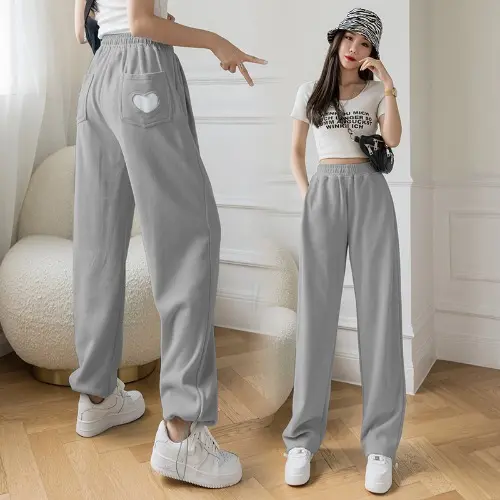 Women's Wide Leg Trousers High Waist Drape Love Drawstring