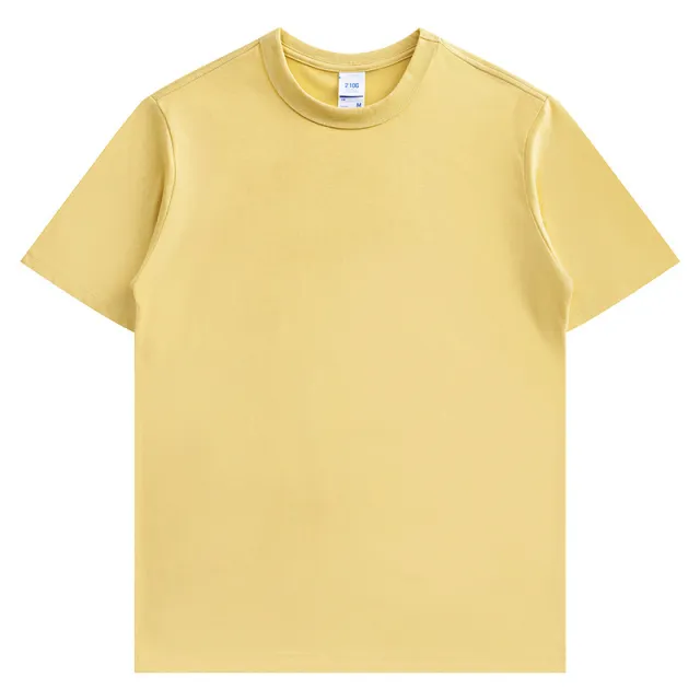 Basic Cotton Short sleeved T shirt For Men And Women Yellow - Shop at LoveMi