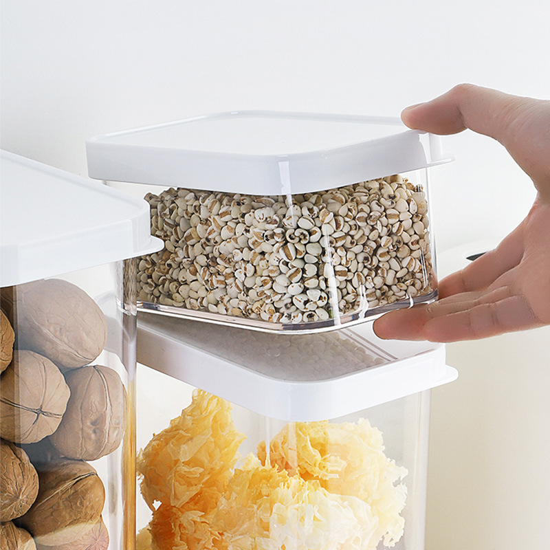 Title 3, Stackable transparent plastic food storage cont...