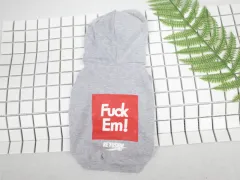 Pet summer vest hooded sweater T-shirt letter printing dog cat clothes Fadou Schnauzer - Grey - View 1