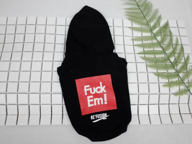 Pet summer vest hooded sweater T shirt letter printing dog cat clothes Fadou Schnauzer Black - Shop at LoveMi