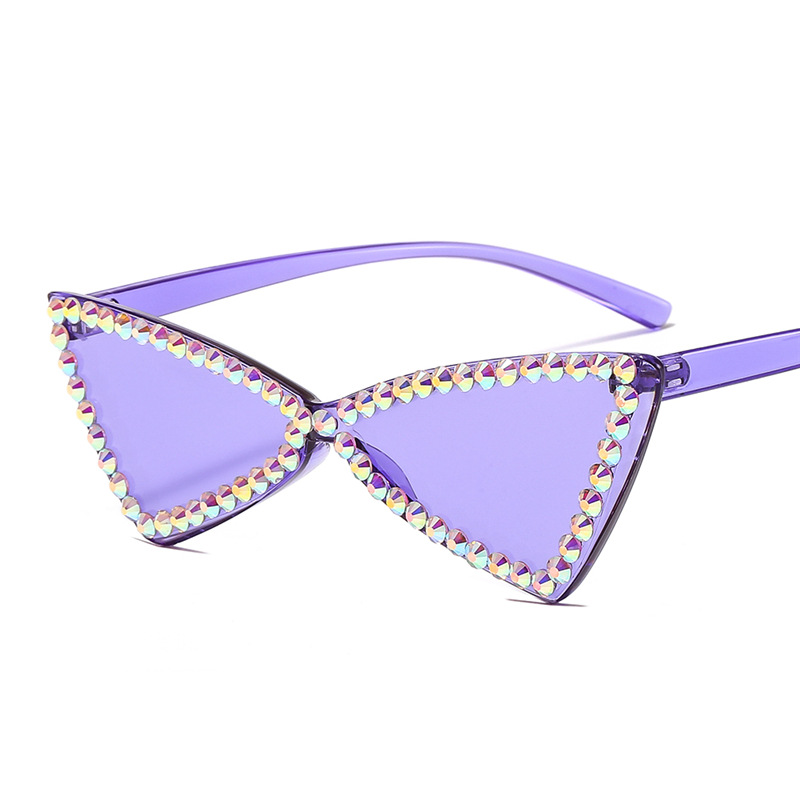 Title 2, Retro Dreieck Randlose Brille Strass Sonnenbril...