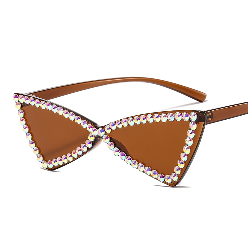 Title 1, Retro Dreieck Randlose Brille Strass Sonnenbril...