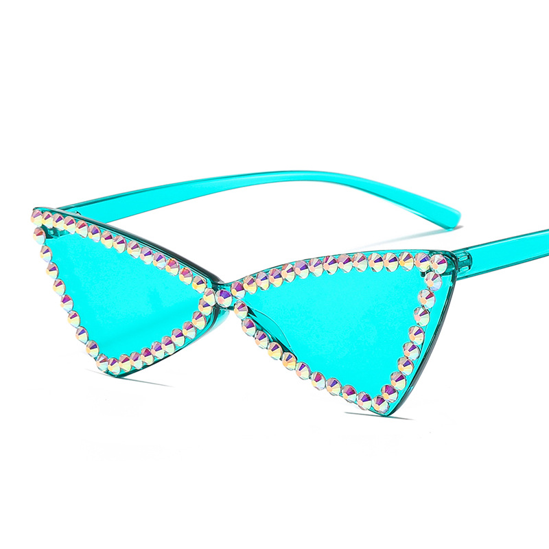 Title 4, Retro Dreieck Randlose Brille Strass Sonnenbril...