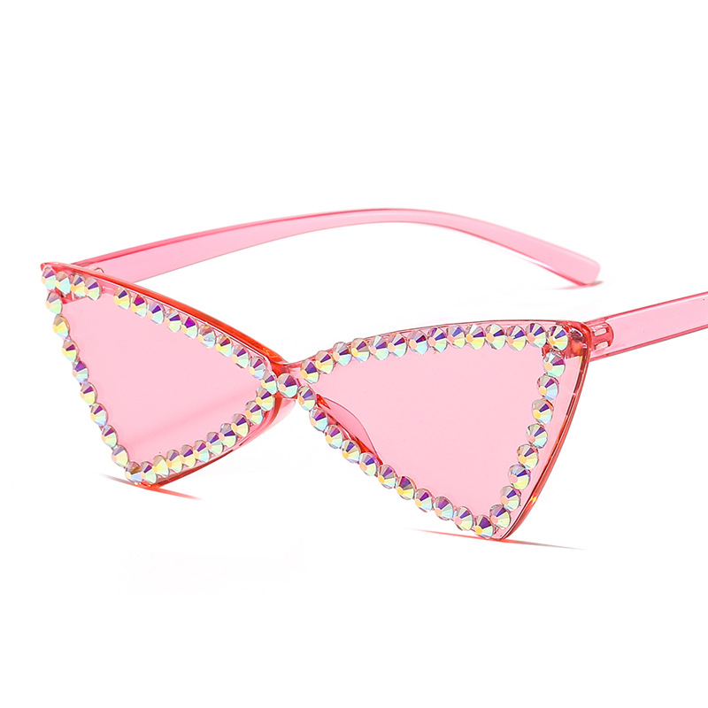 Title 8, Retro Dreieck Randlose Brille Strass Sonnenbril...