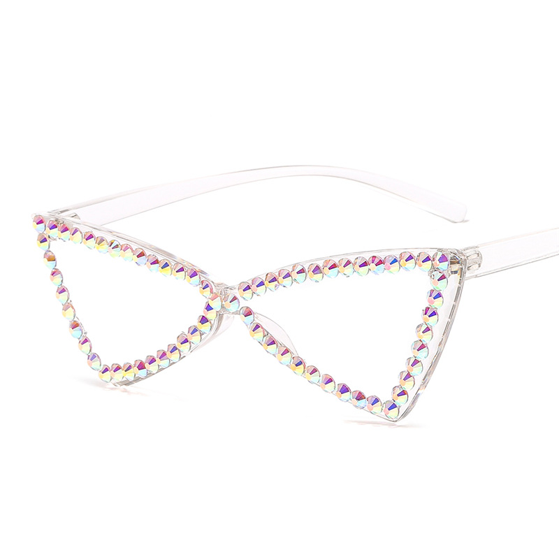 Title 5, Retro Dreieck Randlose Brille Strass Sonnenbril...