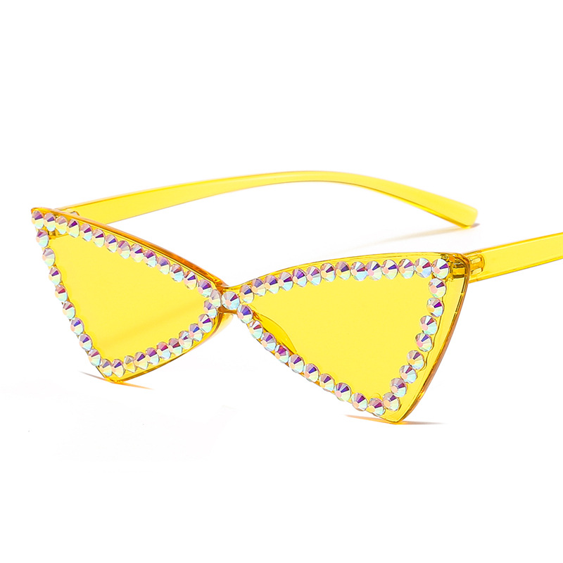 Title 7, Retro Dreieck Randlose Brille Strass Sonnenbril...