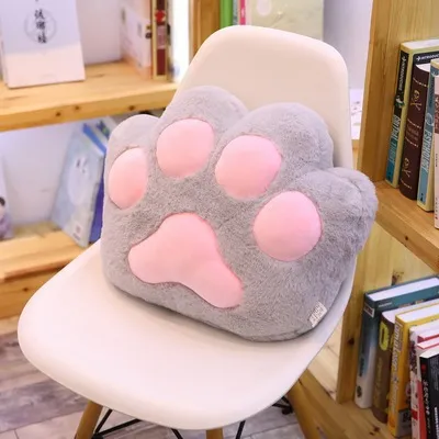 Girl Heart Cute Cat Paw Cushion Large Cushion Pillow Home Tatami Living Room Chair Butt Cushion A2Agray - Shop at LoveMi