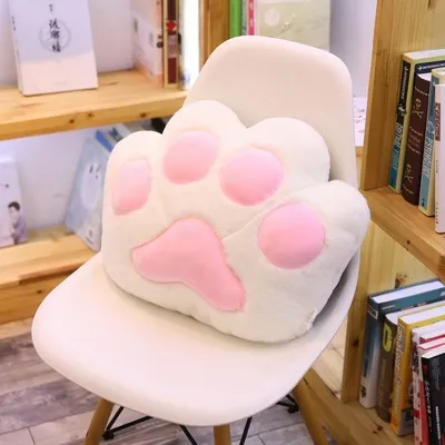 Girl Heart Cute Cat Paw Cushion Large Cushion Pillow Home Tatami Living Room Chair Butt Cushion White - Shop at LoveMi