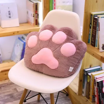 Girl Heart Cute Cat Paw Cushion Large Cushion Pillow Home Tatami Living Room Chair Butt Cushion Red Brown - Shop at LoveMi