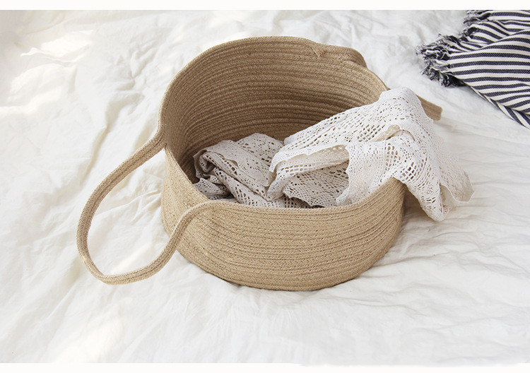 Jute Dirty Clothes Hamper Storage Basket Nordic Woven