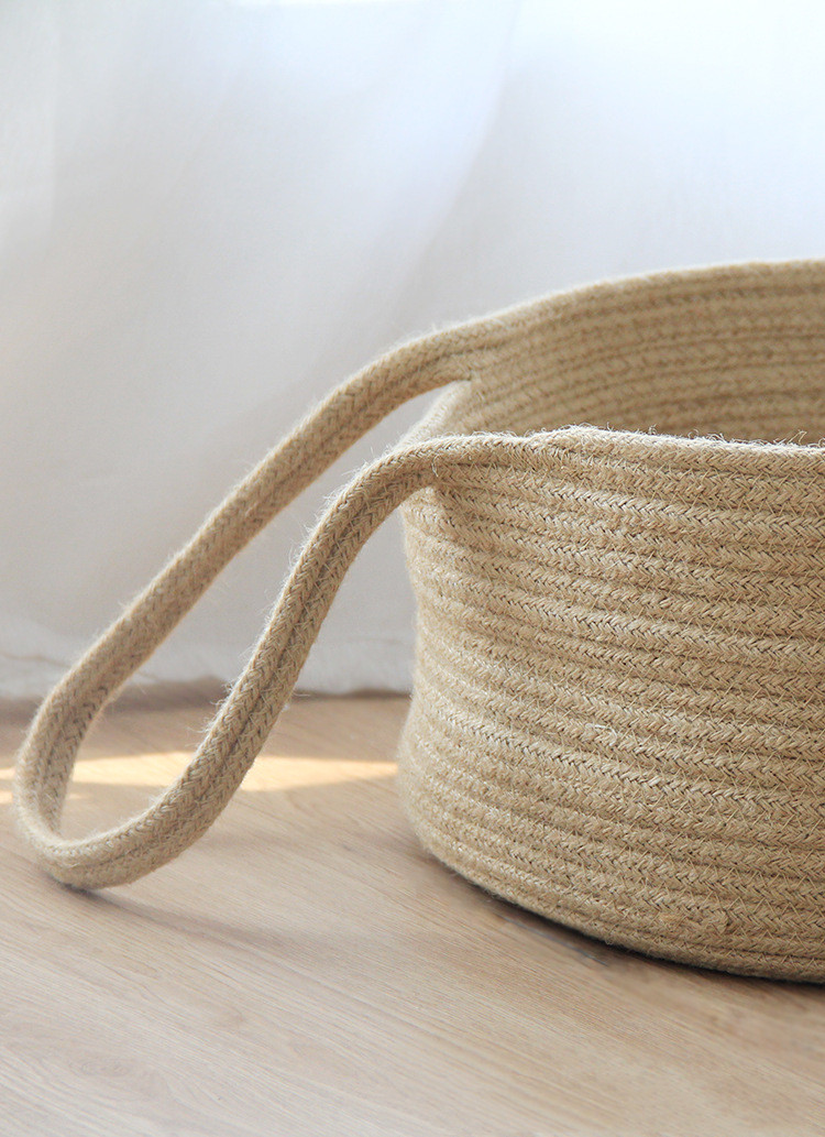 Jute Dirty Clothes Hamper Storage Basket Nordic Woven