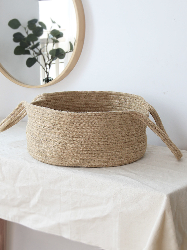Jute Dirty Clothes Hamper Storage Basket Nordic Woven