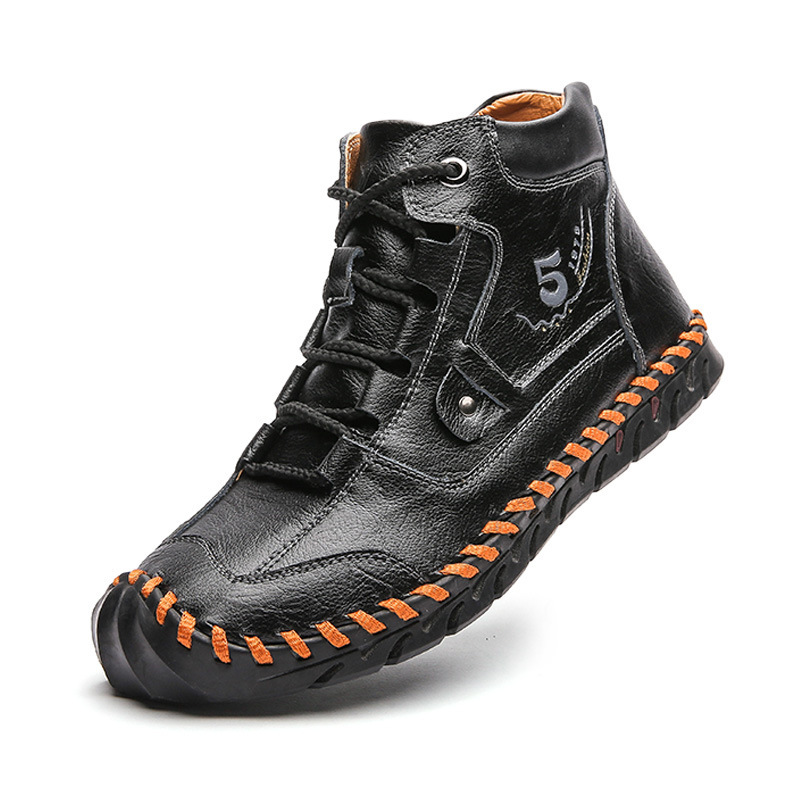 Business Casual Shoes Low-Top Tooling Soft-Soled Leather Shoes Martin Shoes