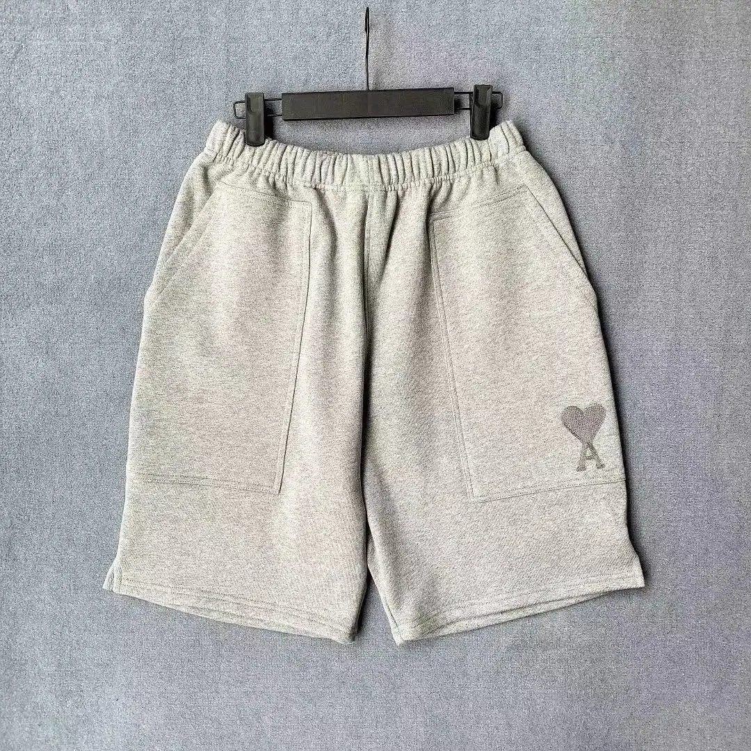 A-line Peach Heart Embroidered Pattern Track Shorts