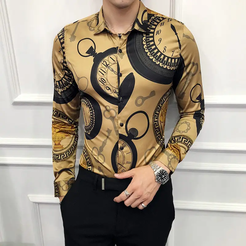 European And American Fashion Long-sleeved Shirt Men