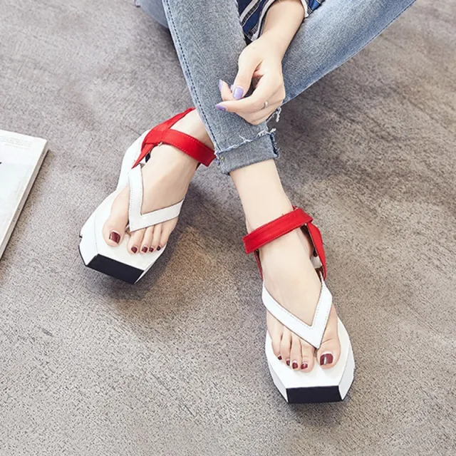 Trifle Platform Net Red Sandals Women Flip Flops Roman Shoes Red - Shop at LoveMi
