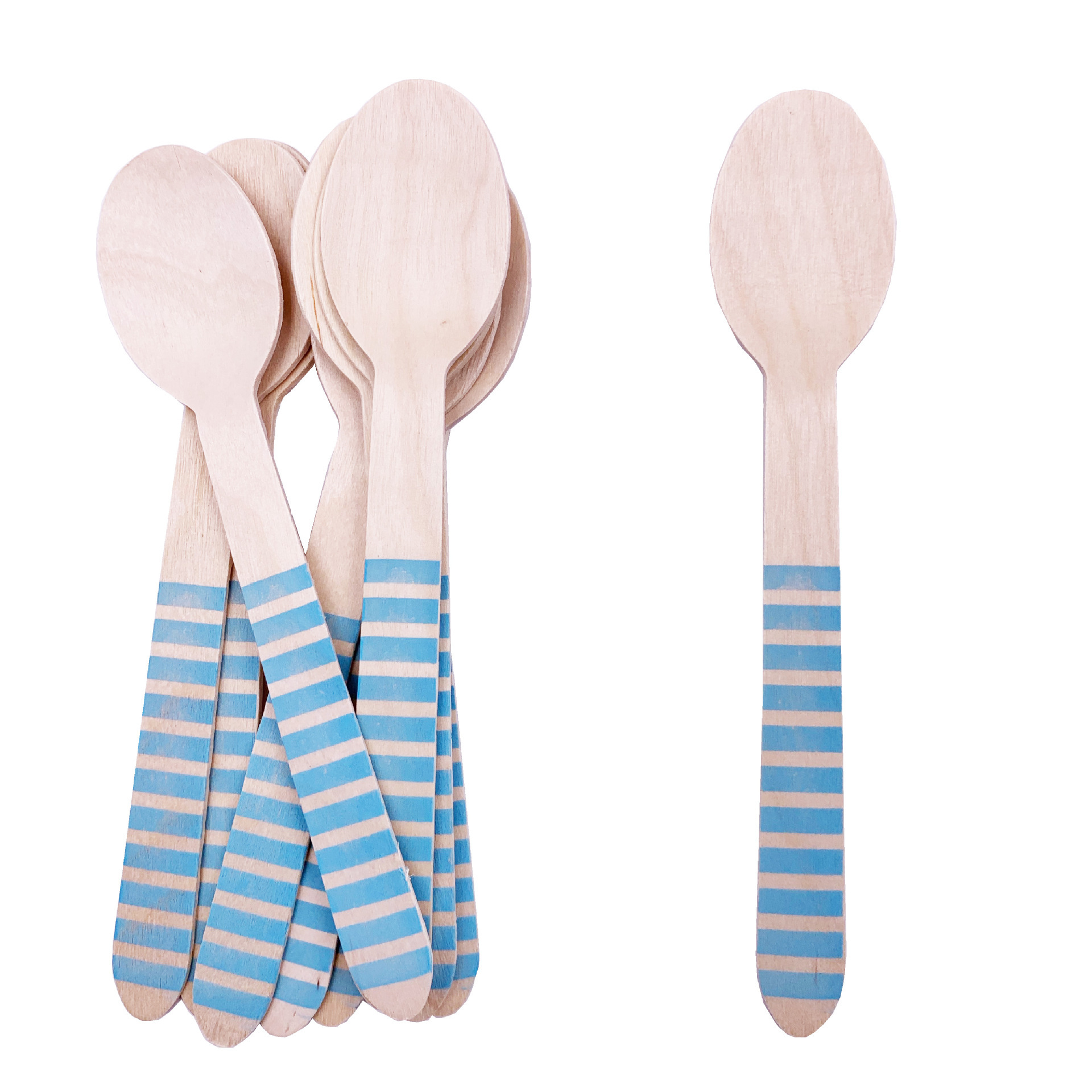 Blue wooden fork16PCS