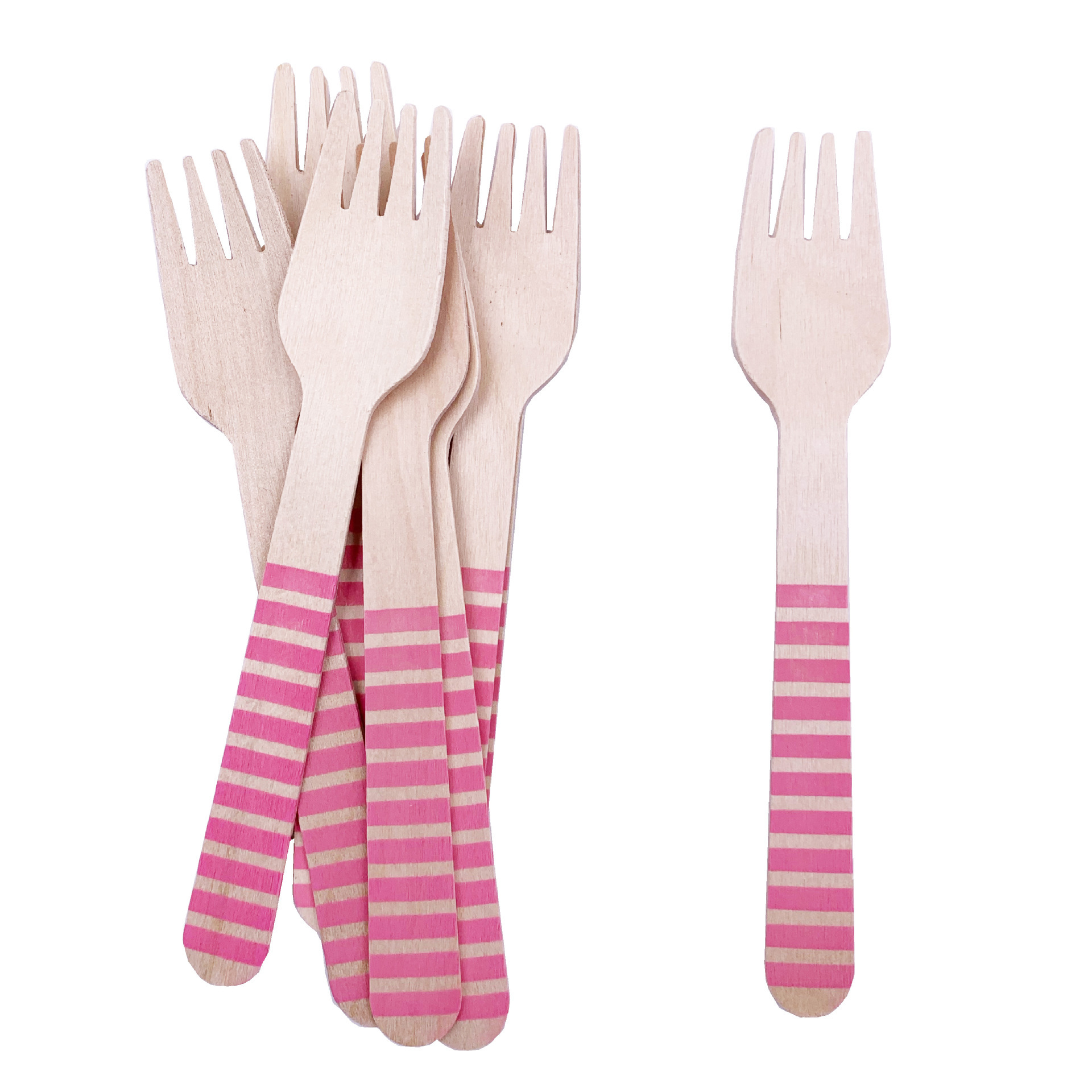 Pink wooden fork16