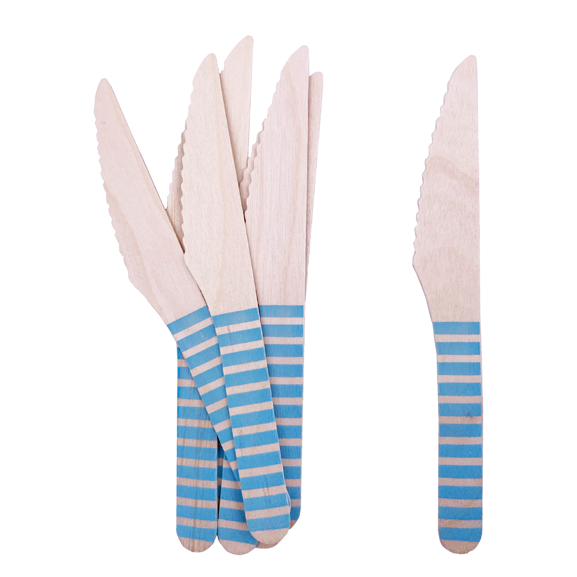 Blue wooden knife16PCS