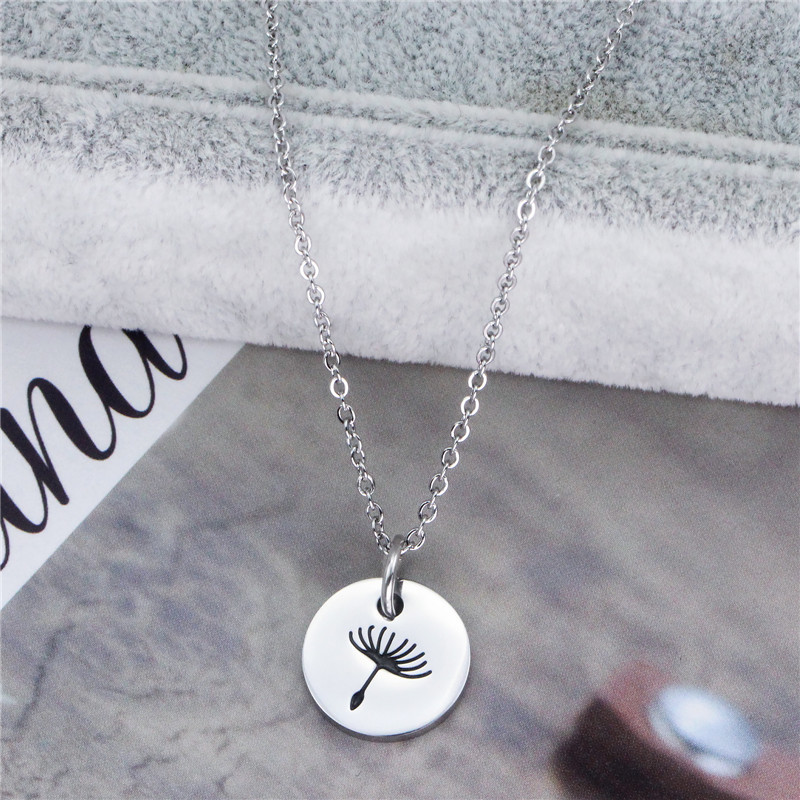 Mother Daughter Necklace Set Set Dandelion Titanium Steel Necklace